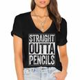 Straight Outta Pencils Shirt Kids Boy Girl School Graduation Women's Jersey Short Sleeve Deep V-Neck Tshirt