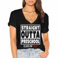 Straight Outta Preschool Class Of 2031 Shirt Graduation Women's Jersey Short Sleeve Deep V-Neck Tshirt