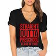 Straight Outta Preschool Graduation Class Of 2018 Women's Jersey Short Sleeve Deep V-Neck Tshirt