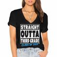 Straight Outta Third Grade Class Of 2019 Graduation Women's Jersey Short Sleeve Deep V-Neck Tshirt