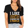Sumo Wrestling Introvert Wrestler Sumotori Japanese Sport Women's Jersey Short Sleeve Deep V-Neck Tshirt Sumo Wrestling Introvert Wrestler Sumotori Japanese Sport Women's Jersey Short Sleeve Deep V-Neck Tshirt