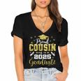 Super Proud Cousin Of 2025 Graduate Senior Graduation Family Women's Jersey Short Sleeve Deep V-Neck Tshirt