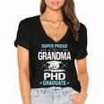 Super Proud Grandma Of A PHD Graduate Senior Graduation Women's Jersey Short Sleeve Deep V-Neck Tshirt