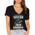 Super Proud Sister Of A 2019 Graduate Shirt Graduation Women's Jersey Short Sleeve Deep V-Neck Tshirt