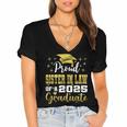Super Proud Sister In Law Of 2025 Graduate Graduation Family Women's Jersey Short Sleeve Deep V-Neck Tshirt