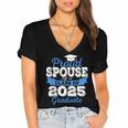 Super Proud Spouse Of 2025 Graduate Senior Graduation Family Women's Jersey Short Sleeve Deep V-Neck Tshirt