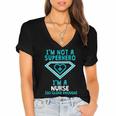Superhero RN Nurse Shirt Graduation Women's Jersey Short Sleeve Deep V-Neck Tshirt