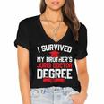 I Survived My Brother's Juris Doctor Degree Graduation Women's Jersey Short Sleeve Deep V-Neck Tshirt