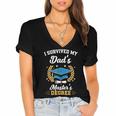 I Survived My Dad's Master's Degree Graduation Women's Jersey Short Sleeve Deep V-Neck Tshirt