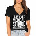 I Survived Medical School Class Of 2018 Graduation Shirt Women's Jersey Short Sleeve Deep V-Neck Tshirt