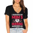 I Survived My Mom’s Nursing Degree Nurse Nursing Graduation Women's Jersey Short Sleeve Deep V-Neck Tshirt
