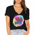 Totally 80's Tie Dye Retro Vibes 1980s Style Nostalgia Women's Jersey Short Sleeve Deep V-Neck Tshirt Totally 80's Tie Dye Retro Vibes 1980s Style Nostalgia Women's Jersey Short Sleeve Deep V-Neck Tshirt
