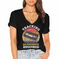 Tracking Adjustments Required Nostalgia VHS Retro Tape Women's Jersey Short Sleeve Deep V-Neck Tshirt