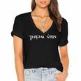 Upside Down Stay Weird Quirky Minimal Introvert Women's Jersey Short Sleeve Deep V-Neck Tshirt
