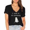 I Used To Be Somebody Nostalgia Halloween Spooky Season Women's Jersey Short Sleeve Deep V-Neck Tshirt