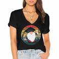 Vintage Graduation Gnome Women's Jersey Short Sleeve Deep V-Neck Tshirt