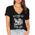 Vintage Horse Please Be Patient With Me I'm From The 1900s Women's Jersey Short Sleeve Deep V-Neck Tshirt