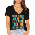 Vintage Some Things Are Better Left Alone Introverts Women's Jersey Short Sleeve Deep V-Neck Tshirt Vintage Some Things Are Better Left Alone Introverts Women's Jersey Short Sleeve Deep V-Neck Tshirt