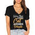 Wears Loves Cats Avoids People I Introvert Women's Jersey Short Sleeve Deep V-Neck Tshirt Wears Loves Cats Avoids People I Introvert Women's Jersey Short Sleeve Deep V-Neck Tshirt