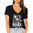 Women's Senior Nana Class Of 2026 Soccer Graduation Heart Women's Jersey Short Sleeve Deep V-Neck Tshirt