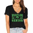 Wrestling Senior Night Wrestling Senior 2025 Graduation 32 Women's Jersey Short Sleeve Deep V-Neck Tshirt