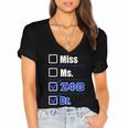 Zeta Phi Beta Doctor Graduation Zeta Phi Beta HBCU Doctor Women's Jersey Short Sleeve Deep V-Neck Tshirt
