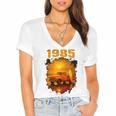 1985 Vintage Sunset Surf Truck Retro Beach Nostalgia Women's Jersey Short Sleeve Deep V-Neck Tshirt 1985 Vintage Sunset Surf Truck Retro Beach Nostalgia Women's Jersey Short Sleeve Deep V-Neck Tshirt