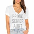 2018 Senior Aunt SEN18R Class Graduation PartyShirt Women's Jersey Short Sleeve Deep V-Neck Tshirt