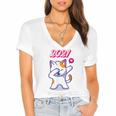 2021 Kindergarden Graduation Celebration Dapping Cat For Men Women Kids Women's Jersey Short Sleeve Deep V-Neck Tshirt