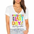 2025 Last Day Of School Autograph Kindergarten Graduation Women's Jersey Short Sleeve Deep V-Neck Tshirt