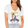 3RD GRADE NAILED IT UNICORN DABBING GRADUATION T-SHIRT Women's Jersey Short Sleeve Deep V-Neck Tshirt
