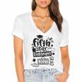 5th Grade Graduate 2021 Graduate Quarantine Fifth Graduation Women's Jersey Short Sleeve Deep V-Neck Tshirt