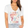 This Is My 70s Costume Vintage Style Nostalgia 1970s Retro Women's Jersey Short Sleeve Deep V-Neck Tshirt
