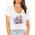 80's Cartoon Heroes Apparel For Retro Nostalgia Fans Women's Jersey Short Sleeve Deep V-Neck Tshirt 80's Cartoon Heroes Apparel For Retro Nostalgia Fans Women's Jersey Short Sleeve Deep V-Neck Tshirt