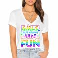 80's Girls Just Wanna Have Fun Nostalgia 1980s Style Premium Tri-Blend Women's Jersey Short Sleeve Deep V-Neck Tshirt 80's Girls Just Wanna Have Fun Nostalgia 1980s Style Premium Tri-Blend Women's Jersey Short Sleeve Deep V-Neck Tshirt
