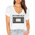 80s VHS Video Cassette Nostalgia Women's Jersey Short Sleeve Deep V-Neck Tshirt 80s VHS Video Cassette Nostalgia Women's Jersey Short Sleeve Deep V-Neck Tshirt