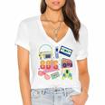 80's Vintage Cassette Tape Nostalgia Mixtape Era 1980s Retro Premium Tri-Blend Women's Jersey Short Sleeve Deep V-Neck Tshirt