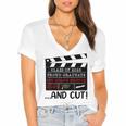 8th Grade Graduation 2026 Graduate Clapperboard Women's Jersey Short Sleeve Deep V-Neck Tshirt