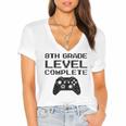 8th Grade Level CompleteShirt Graduation Women's Jersey Short Sleeve Deep V-Neck Tshirt