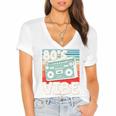 90's Vibe Vintage Style Cassette Tape Nostalgia 1990s Party Premium Tri-Blend Women's Jersey Short Sleeve Deep V-Neck Tshirt