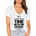 Adult College Graduation Women's Jersey Short Sleeve Deep V-Neck Tshirt