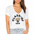 Aggretsuko Class Of 2019 Graduation Seniors Graduate Women's Jersey Short Sleeve Deep V-Neck Tshirt