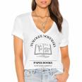 Analogue Nostalgia Paper Books Book Graphic Women's Jersey Short Sleeve Deep V-Neck Tshirt Analogue Nostalgia Paper Books Book Graphic Women's Jersey Short Sleeve Deep V-Neck Tshirt