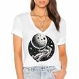 Astronaut Aesthetic Holding Moon Balloon Planets Introvert Women's Jersey Short Sleeve Deep V-Neck Tshirt Astronaut Aesthetic Holding Moon Balloon Planets Introvert Women's Jersey Short Sleeve Deep V-Neck Tshirt