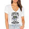 Take Me Back To The Nineties 90's Retro Gamer Nostalgia Women's Jersey Short Sleeve Deep V-Neck Tshirt Take Me Back To The Nineties 90's Retro Gamer Nostalgia Women's Jersey Short Sleeve Deep V-Neck Tshirt