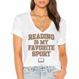 Book Lovers Reading For Teachers Students Librarians Women's Jersey Short Sleeve Deep V-Neck Tshirt