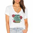 Books Are Better Than People Bookworm Librarian Reader Women's Jersey Short Sleeve Deep V-Neck Tshirt