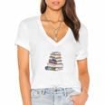Books The Original Handheld Device Book Librarian Premium Women's Jersey Short Sleeve Deep V-Neck Tshirt