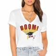 Boom Graduation Hat And Diploma For Proud Graduate Women's Jersey Short Sleeve Deep V-Neck Tshirt