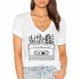 Cassette Tee 80s 90s Retro Party Costume Nostalgia Cassette Women's Jersey Short Sleeve Deep V-Neck Tshirt